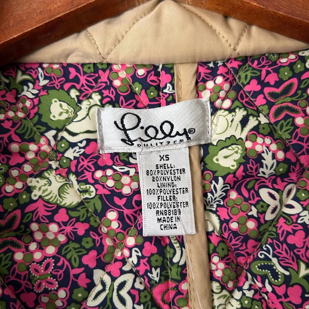 🥶 Lilly Pulitzer Beige Quilted Jacket Size XS - Picture 12 of 12